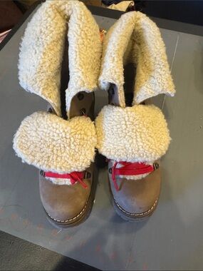 Lugz Shearling-Lined Winter Boots - Tan with Cream Fur